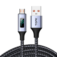 3A USB C Cable PD 20W Digital Display Type C Fast Charging Data Cord For Huawei Samsung Xiaomi POCO F3 Realme Oneplus