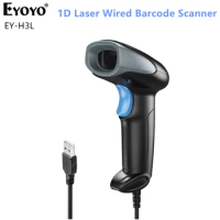 Eyoyo EY-H3L USB Laser 1D Barcode Scanner Wired Handheld 2M Ultra Long Cable Bar Code Scanner Reader Automatic Scanner BARCOD