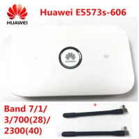 Unlocked Huawei E5573 E5573s-606 CAT4 150M 4G WiFi Router Wireless Mobile Wi Fi Hotspot band 28 700mhz with 2pcs antenna