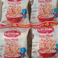 Cerelac bubur Beras Merah kemasan Pouch ( 4 × 20gr ) Food Instan Rice