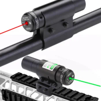 Tactical Hunting Red/GreenLaser Dot Sight Adjustable Small Laser Pointer Pointer 20mm Card Slot Tube Clamp Scope Accessory