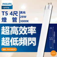 Philips 飛利浦 40支/箱 TL5 28W 830 黃光 三波長日光燈管 陸製 _ PH100036