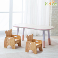 【kidus】兒童100公分花生桌+兒童椅 遊戲桌椅組 一桌二椅HS003+SF300*2(兒童桌椅 學習桌椅 繪畫桌椅)