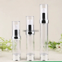 300pcs/lot Silver 15ml 30ml 50ml Airless Pump,Clear Convex Shouler Bottle,Empty Refillable Diy Skin Care Creations