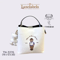 Tas Selempang Wanita Slingbag Bucket Off White TTWN Bear Gaya Bangkok