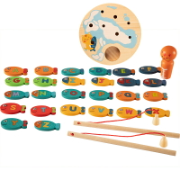 嬰幼兒童磁性釣魚玩具套裝1-2周歲益智男女孩子3-4-6歲寶寶木質制
