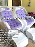 Kursi keramas banana tipe duduk,Washbak keramas fiber,kursi salon warna unggu putih baru