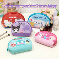 Túi Trang Điểm, Sanrio, Bộ 2 Chiếc, Kawaii (Hello Kitty, Kuromi, Melody), ví đựng tiền Xu, Thiết Kế