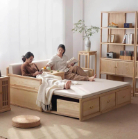 SOFA GIƯỜNG RÚT GỌN GỖ SỒI MS13