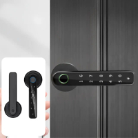 【心房加】智能三合一科技密碼電子鎖(指紋+鑰匙+密碼 USB充電 指紋鎖 防盜門鎖 門把鎖 感應鎖 居家安全)