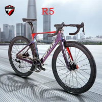 TWITTER Holographic R5 RIVAL-22S Breaking Wind Racing T800 carbon fiber road bike 700C full internal routing disc brakes bycicle