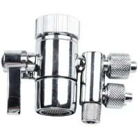 Brass Diverter Valve Silver 3/8in &amp; 5/16in Out Diverter Valve Faucet Filter Parts For ESpring Fits Most Standard
