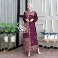Dress Wanita Muslim Long Dress Gamis Batik Model Terbaru abaya rayon Cantik