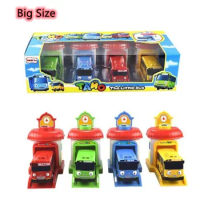 Big Size 4pcs/set ScaleTayo the little bus children miniature bus baby oyuncak garage tayo bus Ejection impact car vehicle