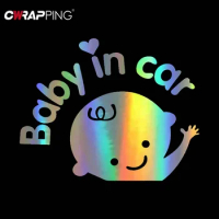1PCS Car Baby on Board Reflective Vinyl Sticker Decals Night Driving Warning Sign Decals for Auto Reflective Motorcycle Decal