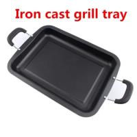 Fish Pan meat seafood Barbecue BBQ Rectangular Iron Plate Pan Commercially pan cooking pot hotpot grill tray cookware wokpan