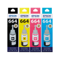 【EPSON】官方直營 1黑3彩★T664 墨水組(L121/L1300)