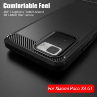For Xiaomi Poco X3 GT Case Poco X3 Pro Shockproof Bumper Carbon Fiber Soft Silicone TPU Slim Phone Back Cover Poco X3 GT Case