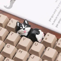 Corgi Keycap Cute 3D Head Buttocks Dog Keycaps Mechanical Gaming Keyboard Cross Switch Cherry MX Yellow Black Key Caps