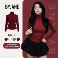 👓FREE SHIP👓(XẢ KHO - LÓT LÔNG) Áo Thun Nữ Cổ Lọ 8p LÓT LÔNG Dài Tay Ôm Body Lót Lông Giữ Nhiệt BYJAN