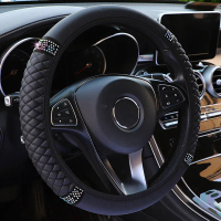 Universal Car Steering Wheel Cover, Bling bling, Crystal PU Leather Cover, Interior Accessory, Witho