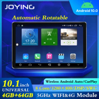 Joying Newest Released 10.1 Universal Double Din Automatic Rotatable Car Radio With 1280X800 Screen Android 10 Multimedia Player