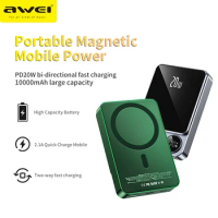Awei P39K 15W Magnetic Wireless Power Bank 10000mAh Portable Powerbank PD 20W Fast Charging External Battery For Android &amp; iOS