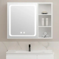 L Smart Bathroom Mirror Cabinet Light with Mirror Boxes Toilet Wall-Mounted Bathroom Storage Storage Mirror