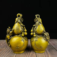 純銅貔貅福祿葫蘆擺件銅葫蘆家居風水客廳電視柜裝飾品銅龍鳳葫蘆