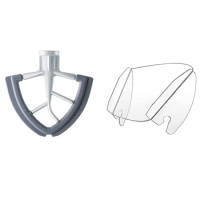 Kitchenaid Attachments,4.5-5 Quart Flex Edge Beater For Kitchenaid Mixer,And Pouring Shield For Mixing Bowls Accessories