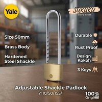 YALE Gembok Motor Adjustable 50mm Brass Padlock Y110/50/155/1 Classic Outdoor Kunci Motor/Pagar/Gerb