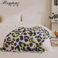 REGINA Brand Downy Fluffy Leopard Blanket Colorful Cozy Microfiber Knitted Decorative Blanket For Sofa Bed Shawl Plaid Blankets