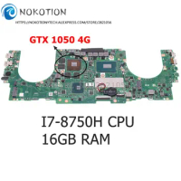 NOKOTION UX550GD Mainboard For ASUS ZenBook Pro UX550G UX550GE UX550GD UX550GDX Motherboard I7-8750H CPU 16G RAM GTX1050 4G