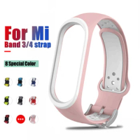 For Xiaomi Mi Band 4 Strap Smart Accessories Replacement Waterproof Double Color Silicone Bracelet For Mi Band4 NFC wrist strap