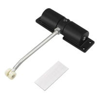 Door Closer Black, Automatic Heavy Duty Safety Spring Closer for Interior Exterior, Automatic Adjustable Closer, Surface Mounted
