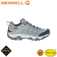 【MERRELL 美國 女 MOAB 3 GORE-TEX防水登山鞋《淺灰/水藍》】 ML035826/越野鞋/戶外健行鞋