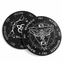 1PC Wooden Tarot Divination Pendulum Board Metaphysical Altar Star Crescent Message Carven Slice Base Coasters Wall Sign Decor