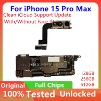 Unlocked For iPhone 15 Pro Max Motherboard Clean ICloud With Face ID Support Update 1TB Original Logic Board 128/256/512G