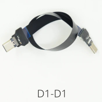 standard Dual Type-C USB FPV male Super Soft flexible Cable USB 3.1 Ultra Thin Flat FPC charging AV output 3A cables for monitor