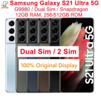 Samsung Galaxy S21 Ultra S21U 5G Dual Sim G9980 6.8" ROM 256/512GB RAM 12GB Snapdragon NFC Original Unlocked Android Cell Phone