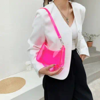 Bag Messenger Bag Underarm Bag Cosmetic Bag Mobile Phone Bag Female Handbag Jelly Bag PVC Transparent Bag Shoulder Bag