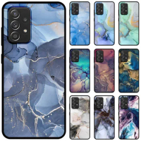 JURCHEN Phone Case For Samsung Galaxy A51 A71 A50S A70S M52 M53 M11 M12 M13 M32 5G Marble Geometric Printing Protection Cover