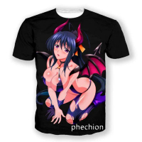 [C]Men's Top 3D Printed Short Sleeved T-shirt Himejima Mingno DxD High School Unisex Fashion Sports 