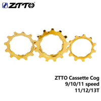 ZTTO MTB Road Bike Cassette Cog 9 10 11 Speed 11T 12T 13T Gold Sprocket Freewheel Cogs Replacements Bicycle Parts