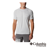 【Columbia 哥倫比亞 官方旗艦】男款-鈦 Omni-Shade UPF50酷涼快排短袖上衣-灰色(UAE43990GY / 2022年春夏