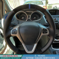 【Car steering wheel cover】 Customized Braid Car Steering Wheel Cover Hand Sewing Anti-Slip Suede Lea