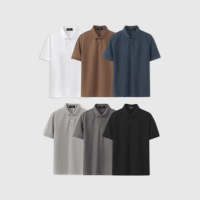 L Áo thun polo nam ROWAY cotton thoáng mát, thấm hút, không nhăn form regular, polo trơn