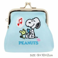 日本版 史諾比袋 Snoopy 史努比胡士托 刺繡 小銀包 錢包 硬幣袋 零錢包 (Blue) 平行進口