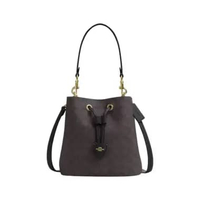 Coach Rowan Bucket Bag Signature Canvas Walnut/Black Brown,Black
