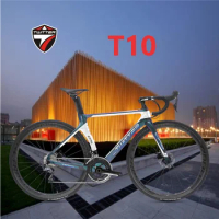 TWITTER T800 Carbon Fiber Road bycicle RIVAL-22S Disc Brake Gravel Bike 700C Windbreaker Racing Inner routing 12*142mm велосипед